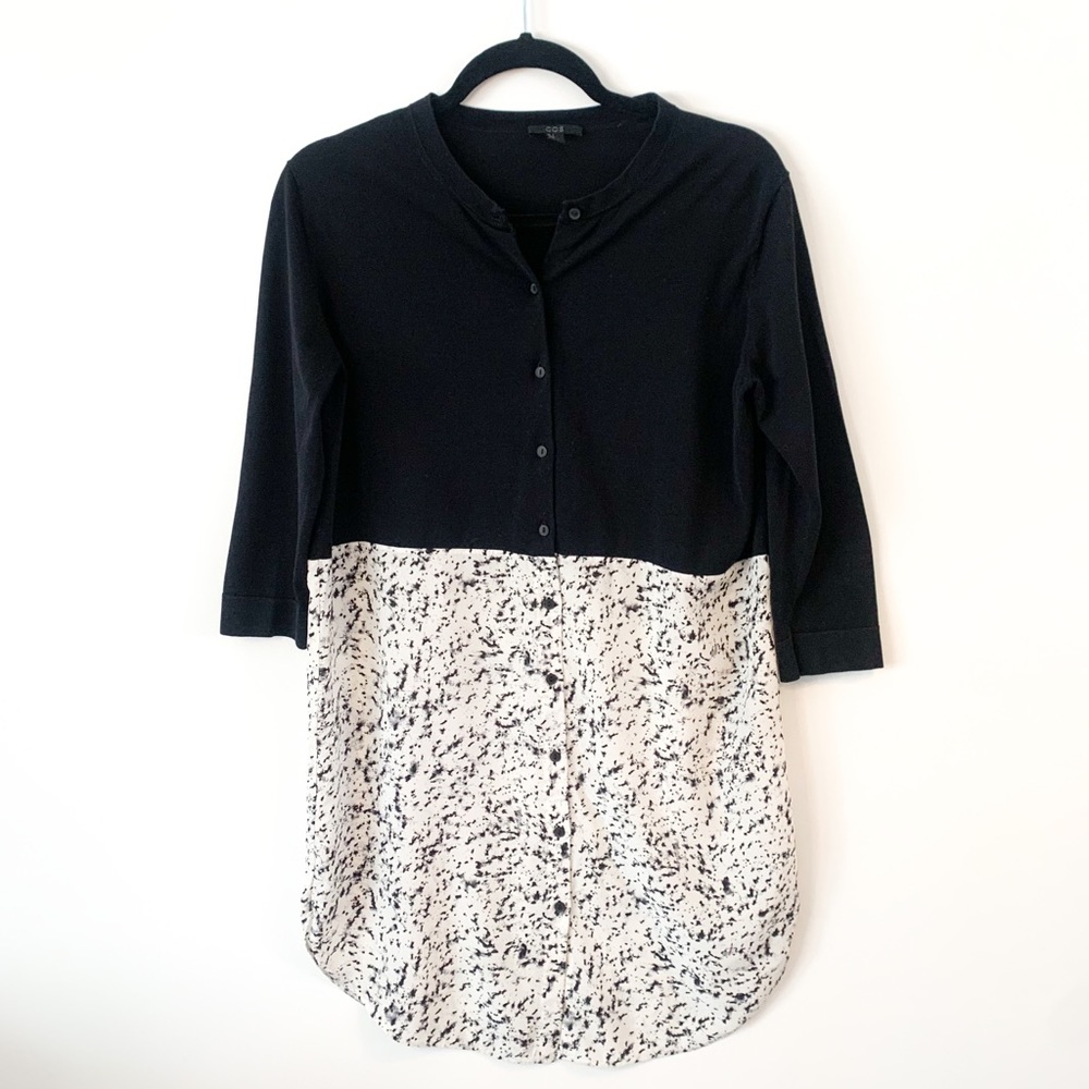 COS Marble Print 100% Silk Shirt Dress Size Small